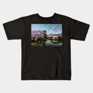 Japanese Castle Moat in Spring Kids T-Shirt